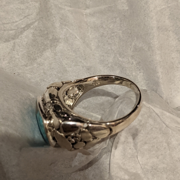 Kingman Turquoise .925 Silver Ring, size 8.5 - Picture 15 of 16
